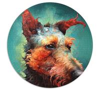 Puzzle da 1000 pezzi per adulti, The Confident Terrier, puzzle rotondi da 1000 pezzi per adulti, regalo per uomini e donne, per tutti i giorni e per occasioni speciali (67,5x67,5cm)