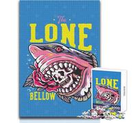 Puzzle da 1000 pezzi per adulti The Lone Bellow Shark Skull Toy Gioco intellettuale di analisi e logica Regalo per compleanni Dimensioni 50x75cm