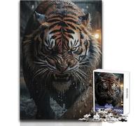 Puzzle da 1000 pezzi per adulti, The Predator Tiger, goditi ore di relax tranquille e accoglienti, taglio netto, giocattolo durevole, dimensioni 38x52cm