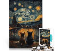 Puzzle da 1000 pezzi per adulti The Starry Night Dogs Staycation: Zeit totschlagen für Heimdekoration38x26cm