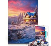 Puzzle da 1000 pezzi per adulti "The Vintage Winter Lodge" gioco rompicapo assemblaggio di modelli per rafforzare l'amore tra le coppie 38x26cm