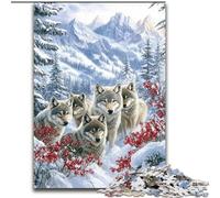 Puzzle da 1000 pezzi per adulti, The Wolf Family, puzzle per adulti, 1000 pezzi, ideale come regalo di compleanno o per le feste, giocattolo da gioco per feste, 50x75cm
