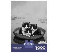 Puzzle Da 1000 Pezzi Per Adulti Three Kittens in A Lily Pad Puzzle Per Adulti Gioco Pratico Migliora La Memoria Regalo Di Compleanno E Unico 52x38cm/1000pcs