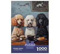 Puzzle Da 1000 Pezzi Per Adulti Three Poodles at The Cafe Puzzle Per Adolescenti Giochi Rilassanti Migliora La Memoria Regali Unici Per Compleanno E Natale 38x26cm/1000pcs