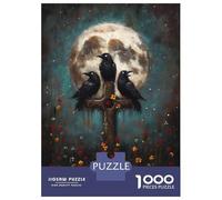 Puzzle Da 1000 Pezzi Per Adulti Three Ravens on Cross with Moon Puzzle Per Adolescenti Giochi Rilassanti Migliora La Memoria Regali Unici Per Compleanno E Natale 52x38cm/1000pcs