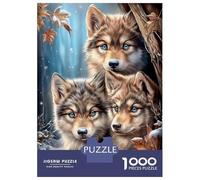 Puzzle Da 1000 Pezzi Per Adulti Three Wolves in Winter Forest Puzzle Per Adulti Giochi Rilassanti Antistress Regalo Di Compleanno, Regali, 52x38cm/1000pcs