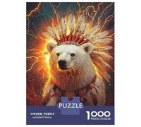 Puzzle Da 1000 Pezzi Per Adulti Thundering Bear Majesty Puzzle Per Adulti Gioco Per Famiglie Corsa Di Velocità Manuale Sfida Da Completare 52x38cm/1000pcs