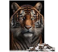 Puzzle da 1000 pezzi per adulti "Tiger schaut Mir in die Augen", gioco educativo per compleanno, Natale, per adolescenti dai 14 anni in su, 26 x 38 cm
