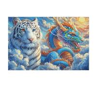 Puzzle Da 1000 Pezzi Per Adulti Tiger Vs Dragon 1000 PCS 75x50cm Ecologico Sicuro Non Tossico Perfetto Per Uso Familiare Adatto A Tutte Le Età Giochi Educativi