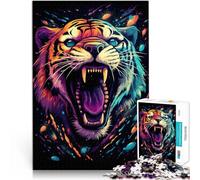 Puzzle da 1000 pezzi per adulti, tigre arrabbiata, interessante puzzle per ridurre lo stress, 50 x 75 cm, regalo per amici e familiari per adolescenti dai 14 anni in su