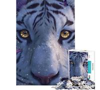 Puzzle da 1000 pezzi per adulti Tigre Bianca e Farfalle Puzzle da 1000 pezzi Giocattolo educativo Regalo di compleanno compleanno e altri compleanni (38x26cm)
