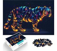 Puzzle da 1000 pezzi per adulti Tigre Cosmica Giocattoli che creano dipendenza e sfidano l'intelligenza del cervello Un'opera d'arte 38x26cm
