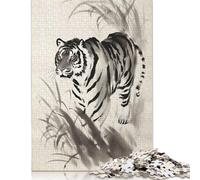 Puzzle da 1000 pezzi per adulti "Tigre in agguato", difficoltà elevata, rafforza i rapporti tra i membri della famiglia, 1000 pezzi (75x50 cm)