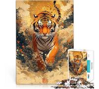 Puzzle da 1000 pezzi per adulti Tigre in movimento Difficile da completare ma divertente e umoristico Migliorare l'amore tra le coppie 70x100cm