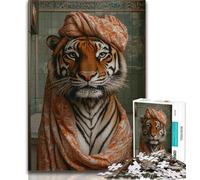 Puzzle da 1000 pezzi per adulti "Tigre nel bagno", gioco educativo, giocattolo, decorazione unica per la casa e regali (38x26cm)