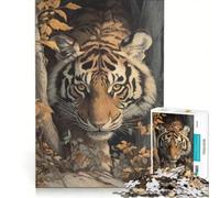 Puzzle da 1000 pezzi per adulti "Tigre nel bosco" gioco pratico antistress ideale come regalo per tutta la famiglia 50x75cm
