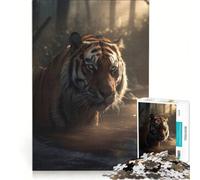 Puzzle da 1000 pezzi per adulti: Tigre nella foresta mistica gioco rompicapo attività per tutta la famiglia compleanno e Natale 38x26cm