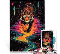 Puzzle da 1000 pezzi per adulti Tigre nello spazio Antistress Vacanza in patria Uccidere il tempo Migliorare l'amore tra le coppie 38x26cm