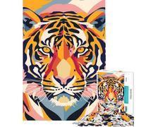 Puzzle da 1000 pezzi per adulti tigre pop astratto piatto divertente attività da fare a casa per tutta la famiglia gioco impossibile per ragazzi dai 14 anni in su gioco di puzzle offerto (38x26cm)