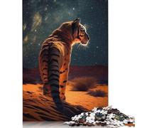 Puzzle da 1000 pezzi per adulti, Tigre sotto le stelle, Puzzle da 1000 pezzi per adulti, Gioco difficile e impegnativo, 1000 pezzi (38x26 cm)