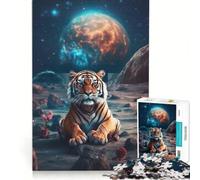 Puzzle da 1000 pezzi per adulti: Tigre su Marte gioco rompicapo difficile per rafforzare l'amore tra le coppie 38x26cm