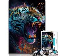 Puzzle da 1000 pezzi per adulti Tigri Ruggito Luminoso, giochi educativi, decorazione per la casa, adatto per la decorazione del desktop (dimensioni 38x26cm)