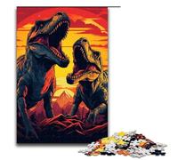 Puzzle da 1000 pezzi per adulti Tirannosauro Rex alla ricerca di una preda giochi rilassanti per famiglie antistress sfida difficile 75x50 cm