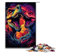 Puzzle da 1000 pezzi per adulti Tirannosauro Rex che si morde a vicenda attività per famiglie gioco di puzzle per famiglie antistress sfida difficile puzzle 75x50 cm