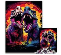 Puzzle da 1000 pezzi per adulti Tirannosauro Rex che si morde a vicenda Puzzle impegnativi per adolescenti e divertimento in famiglia - Gioco rompicapo fai da te Regalo 1000 pezzi (75x50cm)