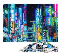 Puzzle da 1000 pezzi per adulti Tokyo Giappone Luci notturne Puzzle per adulti e puzzle di carta Decorazione per la casa Regali di Natale 38x26 cm/1000 pezzi