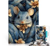 Puzzle da 1000 pezzi per adulti Topo blu nel fogliame blu Giochi educativi Decorazione della casa Migliorare l'amore tra le coppie 38x26cm
