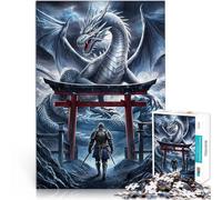 Puzzle da 1000 pezzi per adulti torii del drago e del soldato Giocattolo educativo per l'apprendimento Giocattoli per la decorazione della casa 38x26cm
