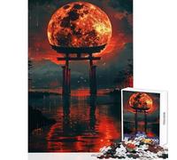 Puzzle da 1000 pezzi per adulti Torii della Luna di Sangue giocattolo educativo regalo per compleanni giochi rilassanti collezione di artisti belle arti dimensioni 38x26cm