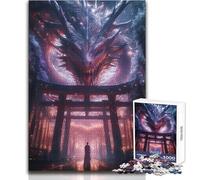 Puzzle da 1000 pezzi per adulti Torii Gate Epic Dragon per divertimento in famiglia, regalo divertente per bambini dai 14 anni in su (dimensioni 38x26cm)