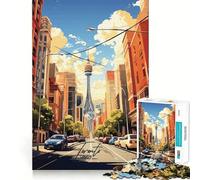 Puzzle da 1000 pezzi per adulti, Toronto, Canada Gioco di logica stimolante, ideale per il gioco di gruppo, con bordi trasparenti Regalo perfetto 50x75cm