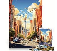Puzzle da 1000 pezzi per adulti, Toronto, Canada Gioco di logica stimolante, ideale per il gioco di gruppo, con bordi trasparenti Regalo perfetto 50x75cm