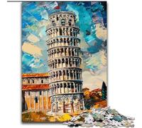 Puzzle da 1000 pezzi per adulti Torre di Pisa, aiuta il cervello a esercitare i giocattoli avvincenti per coltivare la pazienza Decorazione perfetta (dimensioni 26x38cm)