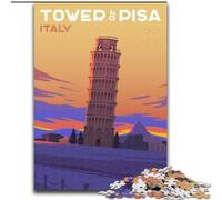 Puzzle da 1000 pezzi per adulti Torre di Pisa Giocattoli per l'intrattenimento della famiglia con poster abbinato e foglio di quiz (50x75cm) 1000 pezzi