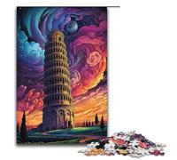 Puzzle da 1000 pezzi per adulti Torre di Pisa Italia puzzle per famiglie con poster abbinato e foglio di quiz 1000 pezzi (38x26 cm)