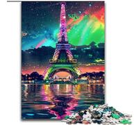 Puzzle da 1000 pezzi per adulti, Torre Eiffel colorata in legno, regalo perfetto per bambini dai 14 anni in su, 50x75cm, gioco rompicapo per adolescenti, regalo perfetto per le feste