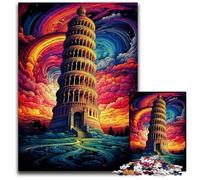 Puzzle da 1000 pezzi per adulti Torre pendente di Pisa Italia Puzzle in legno Attività per famiglie Fai da te Decorazione per la casa Regalo per le vacanze 1000 pezzi (38x26 cm)