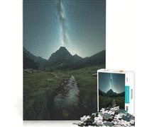 Puzzle da 1000 pezzi per adulti: Torrente di montagna sotto la Via Lattea gioco educativo difficile e stimolante ideale come regalo 38x52cm