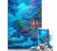 Puzzle da 1000 pezzi per adulti, torri del palazzo tradizionale coreano, aiuta il cervello a esercitare giocattoli avvincenti per coltivare la pazienza, collezione di artisti, belle arti 75x50cm