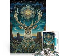 Puzzle da 1000 pezzi per adulti Totem del cervo Difficile da completare ma divertente e umoristico Decorazioni e regali unici per la casa 75x50cm