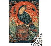 Puzzle Da 1000 Pezzi Per Adulti Toucan Bird Barrel Art Print Puzzle Per Adulti Gioco Rompicapo Difficile Sfida Educativa Difficile 38x26cm/1000pcs