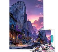 Puzzle da 1000 pezzi per adulti Tracce di città fantasma gioco rilassante da parete compleanno e Natale (dimensioni 50x75cm)