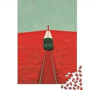 Puzzle Da 1000 Pezzi Per Adulti Train in Red Field Puzzle Per Adulti Giochi Rilassanti Sfida Difficile Per Compleanno, Natale 38x26cm/1000pcs