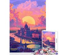 Puzzle da 1000 pezzi per adulti Tramonto a Budapest Ungheria Decorazione per la casa Giocattoli Regalo divertente Gioco pratico Decompressione intellettuale Dimensioni 38x26cm