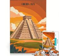 Puzzle da 1000 pezzi per adulti tramonto a Chichen Itza gioco interattivo migliora la memoria collezione d'artista belle arti 38x52cm