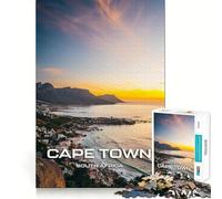 Puzzle da 1000 pezzi per adulti,tramonto a Città del Capo,pezzi ben definiti,gioco di abilità mentale,momento di relax,divertente,scena natalizia (38x26cm)